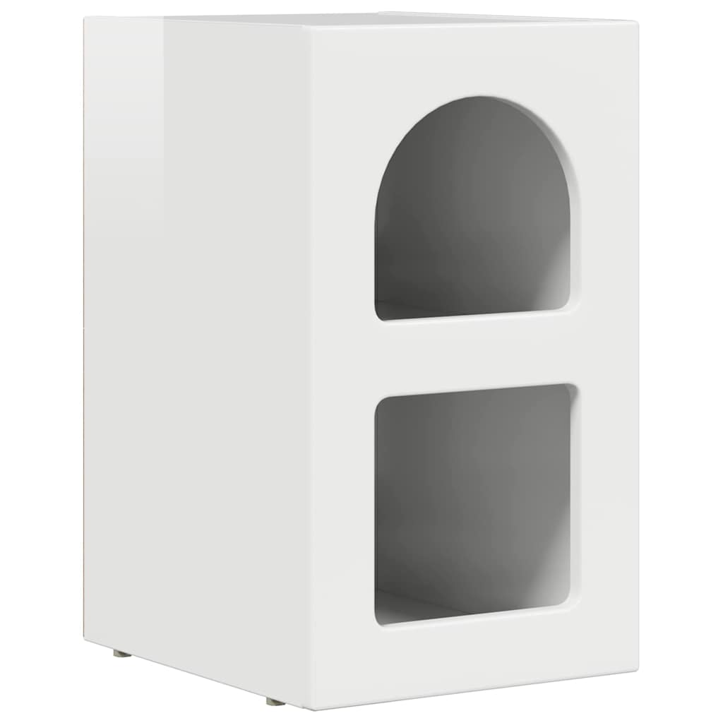 vidaXL Κομοδίνο 2 pcs Υψηλής γυαλάδας λευκό 29.5 x 35 x 50 εκ