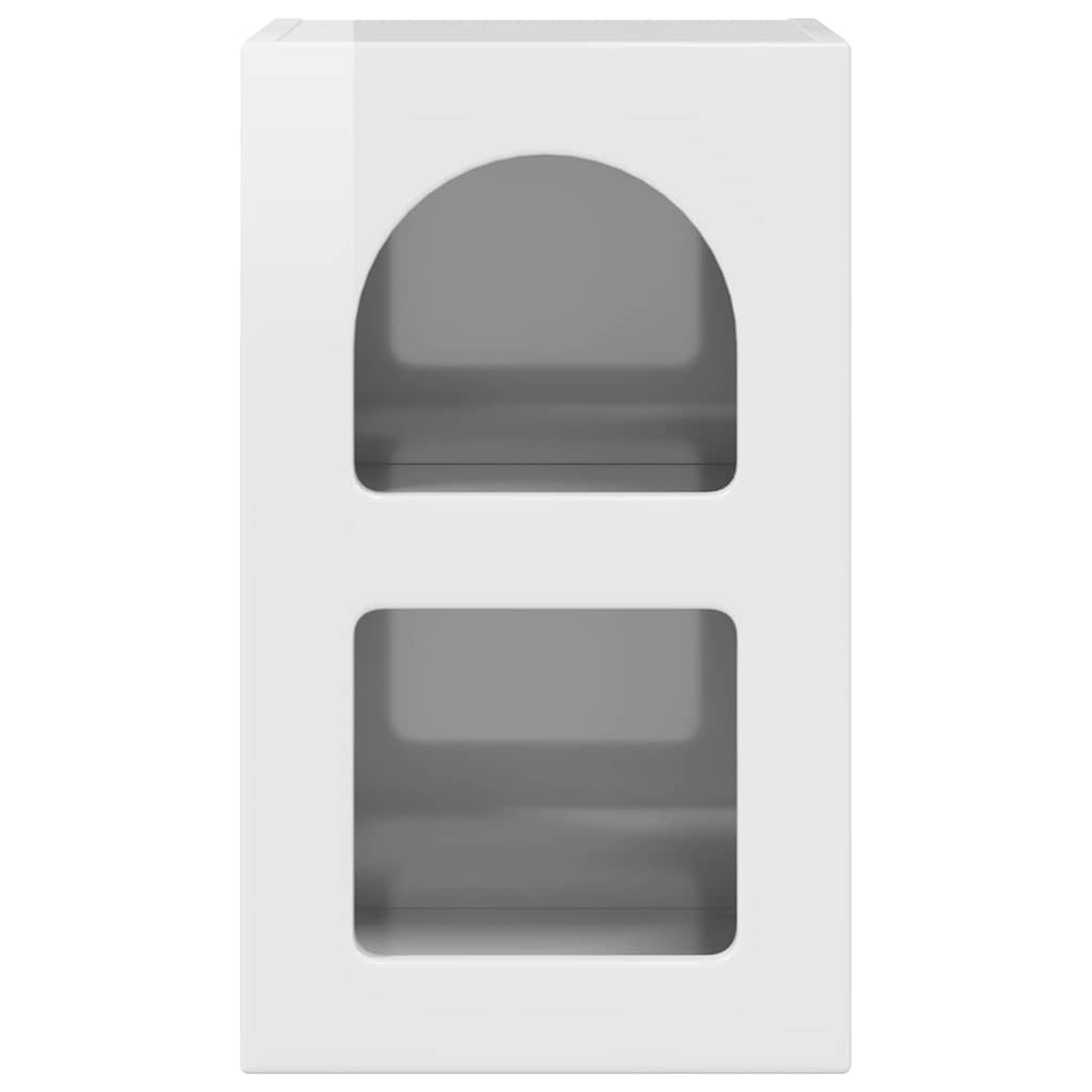 vidaXL Κομοδίνο 2 pcs Υψηλής γυαλάδας λευκό 29.5 x 35 x 50 εκ