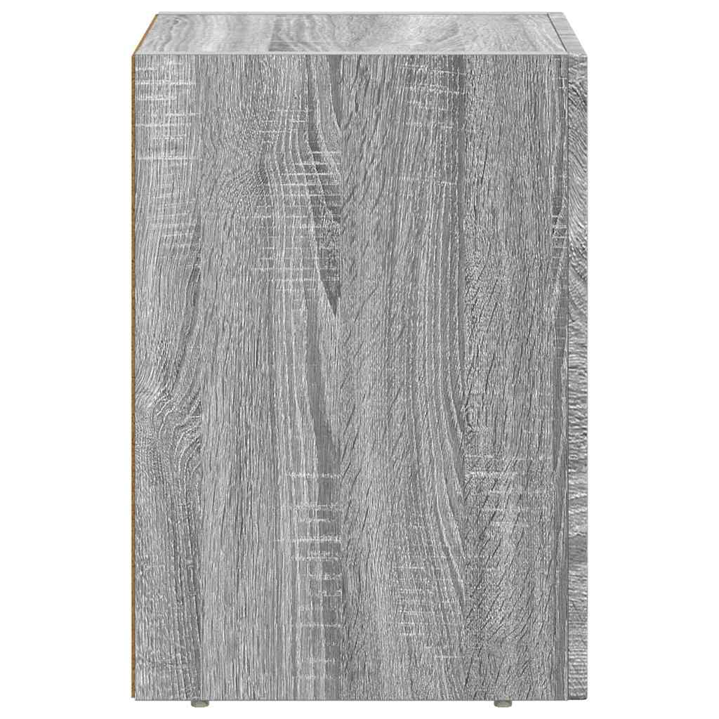 vidaXL Κομοδίνο Γκρίζο Σονομα 29.5 x 35 x 50 εκ Επεξεργασμένο ξύλο