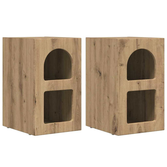 vidaXL Κομοδίνο 2 pcs Artisan Oak 29.5 x 35 x 50 εκ Επεξεργασμένο ξύλο