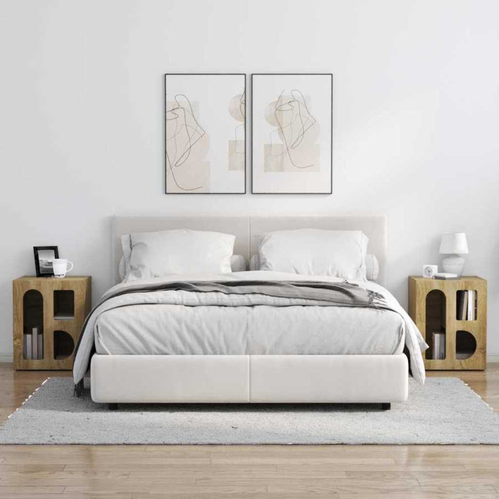 vidaXL Κομοδίνο 2 pcs Δρύς Sonoma 40 x 35 x 50 εκ. Επεξεργασμένο ξύλο