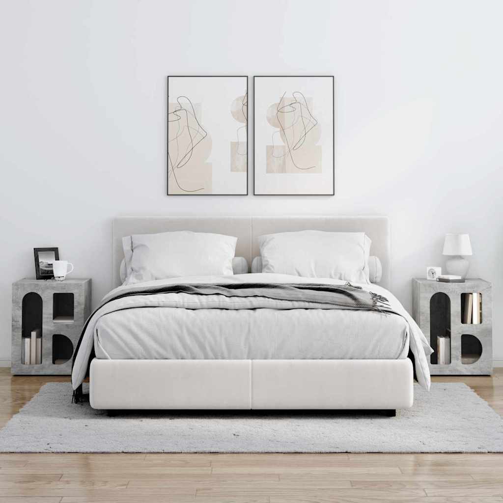 vidaXL Κομοδίνο 2 pcs Σκυρόδεμα Γκρι 40 x 35 x 50 εκ.