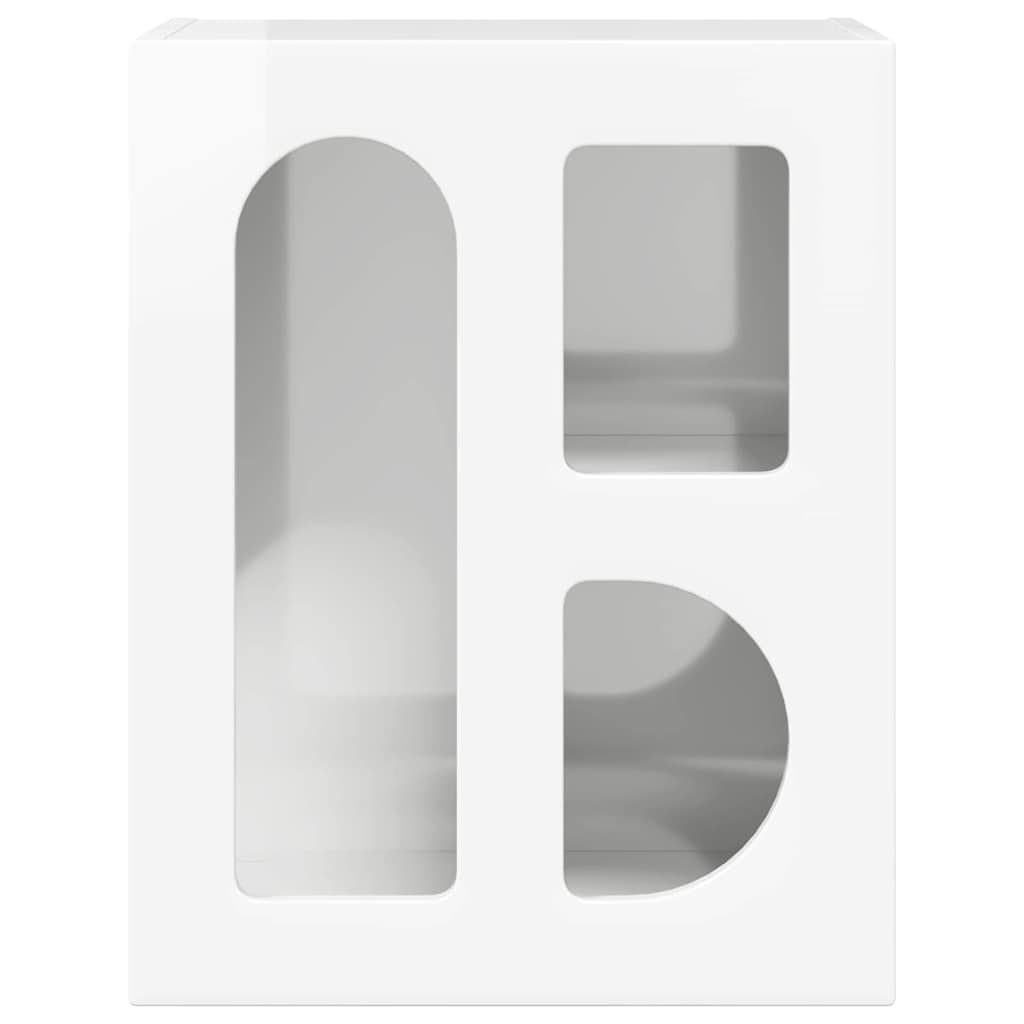 vidaXL Κομοδίνο Υψηλής γυαλάδας λευκό 40 x 35 x 50 εκ.