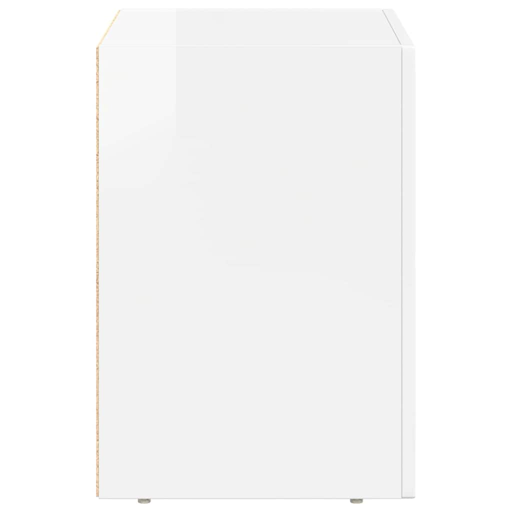 vidaXL Κομοδίνο Υψηλής γυαλάδας λευκό 40 x 35 x 50 εκ.