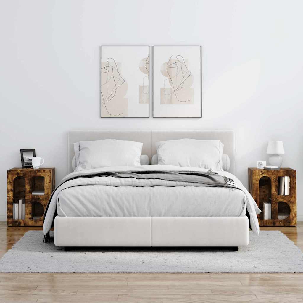 vidaXL Κομοδίνο 2 pcs Καπνιστό Δρύς 40 x 35 x 50 εκ.