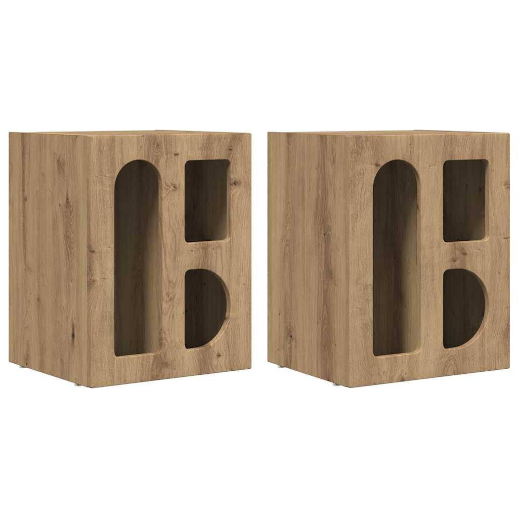 vidaXL Κομοδίνο 2 pcs Artisan Oak 40 x 35 x 50 εκ. Επεξεργασμένο ξύλο