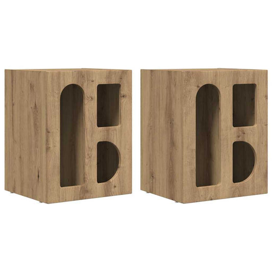 vidaXL Κομοδίνο 2 pcs Artisan Oak 40 x 35 x 50 εκ. Επεξεργασμένο ξύλο