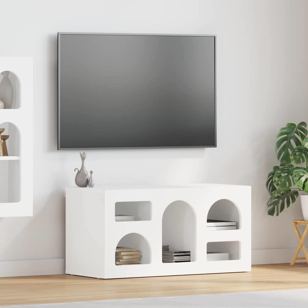 vidaXL Ντουλάπι TV Λευκό 80 x 35 x 40 εκ Επεξεργασμένο ξύλο