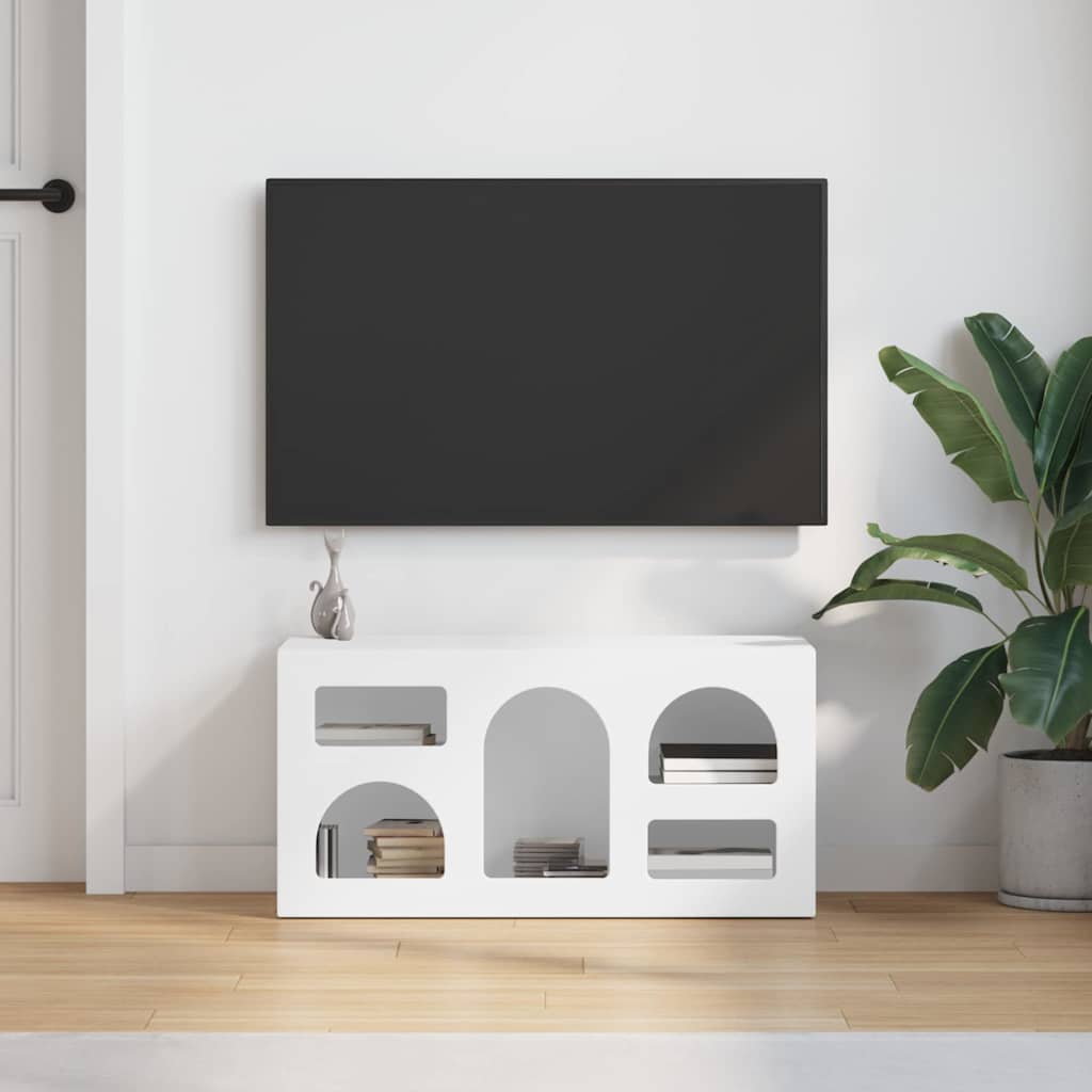 vidaXL Ντουλάπι TV Λευκό 80 x 35 x 40 εκ Επεξεργασμένο ξύλο