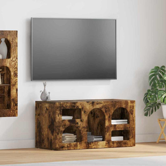 vidaXL Ντουλάπι TV ELST 80 x 35 x 40 εκ Καπνιστό Δρύς