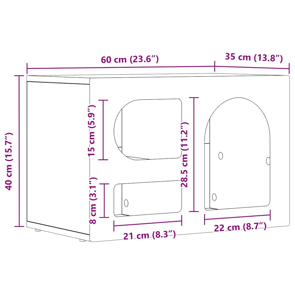 vidaXL Ντουλάπι TV Artisan Oak 60 x 35 x 40 εκ. Επεξεργασμένο ξύλο