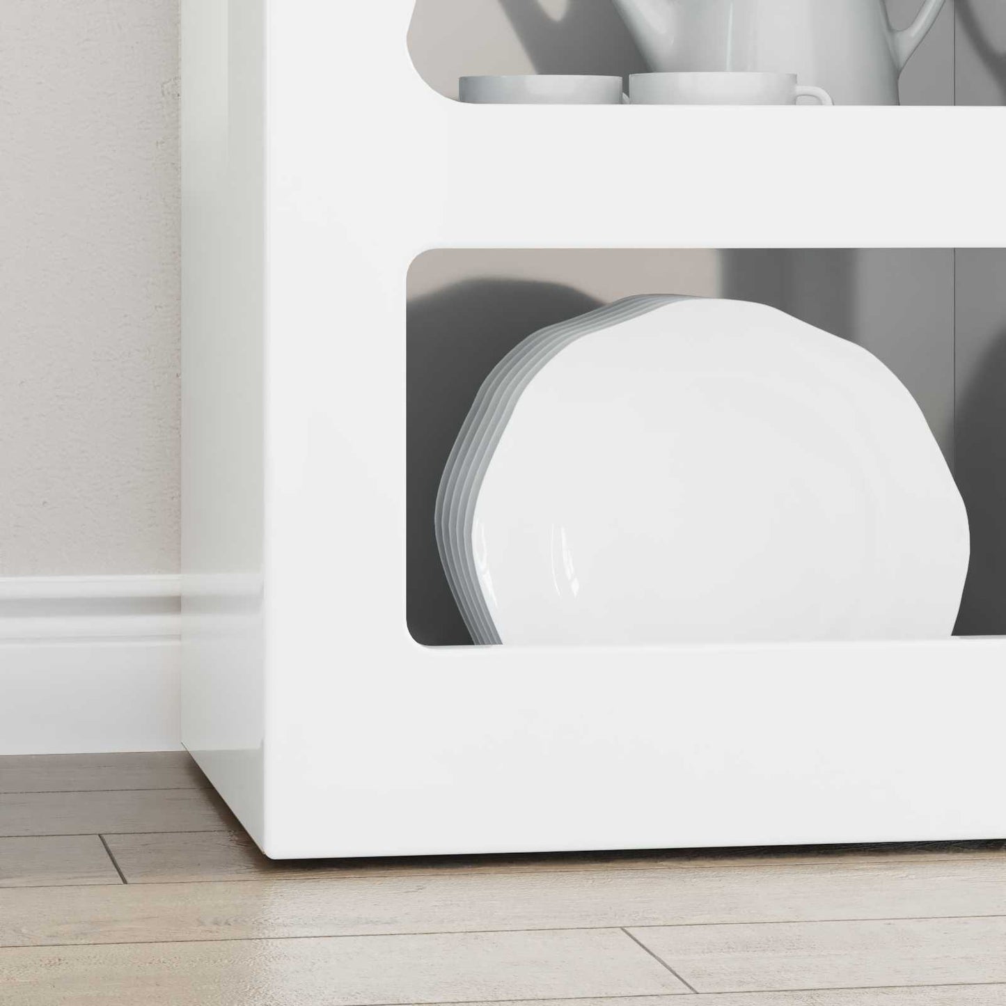 vidaXL Πλαϊνό γραφείο Υψηλής γυαλάδας λευκό 40 x 35 x 100,5 εκ