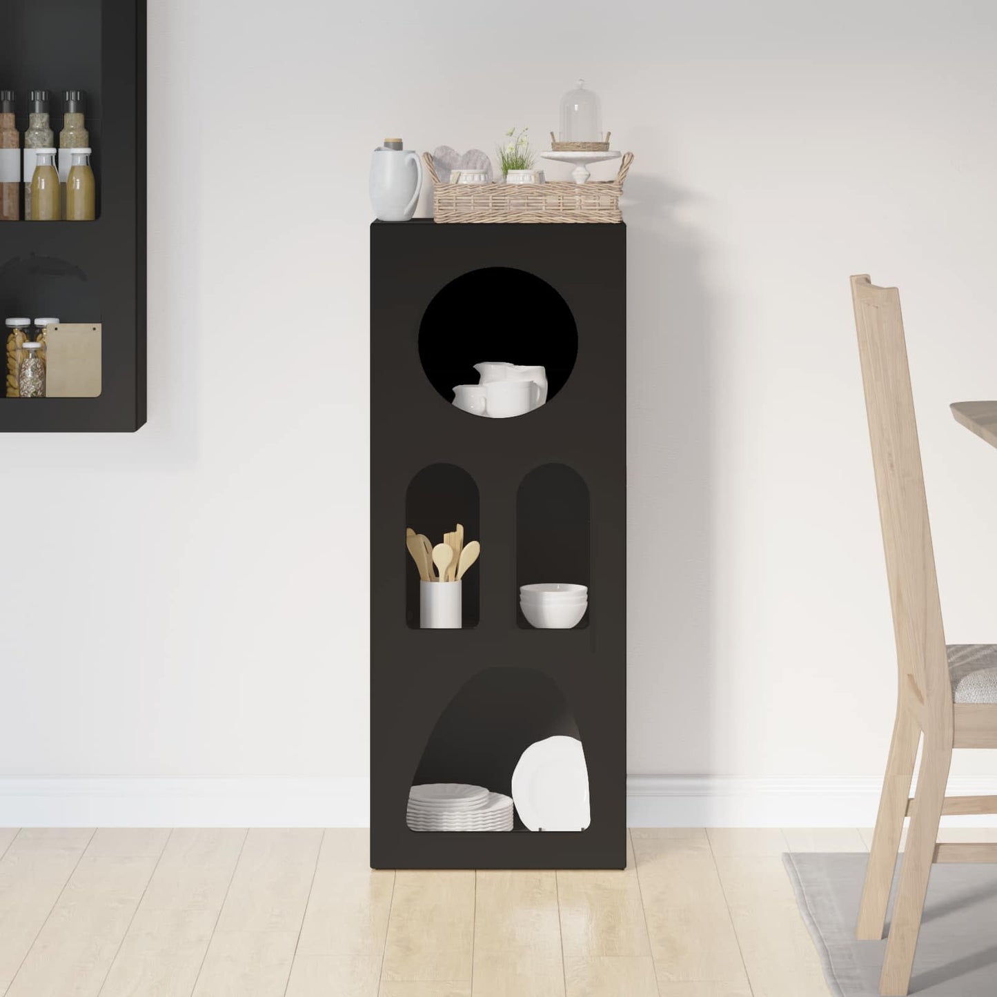 vidaXL Πλαϊνό γραφείο Μαύρο 40 x 35 x 100.5 εκ Επεξεργασμένο ξύλο