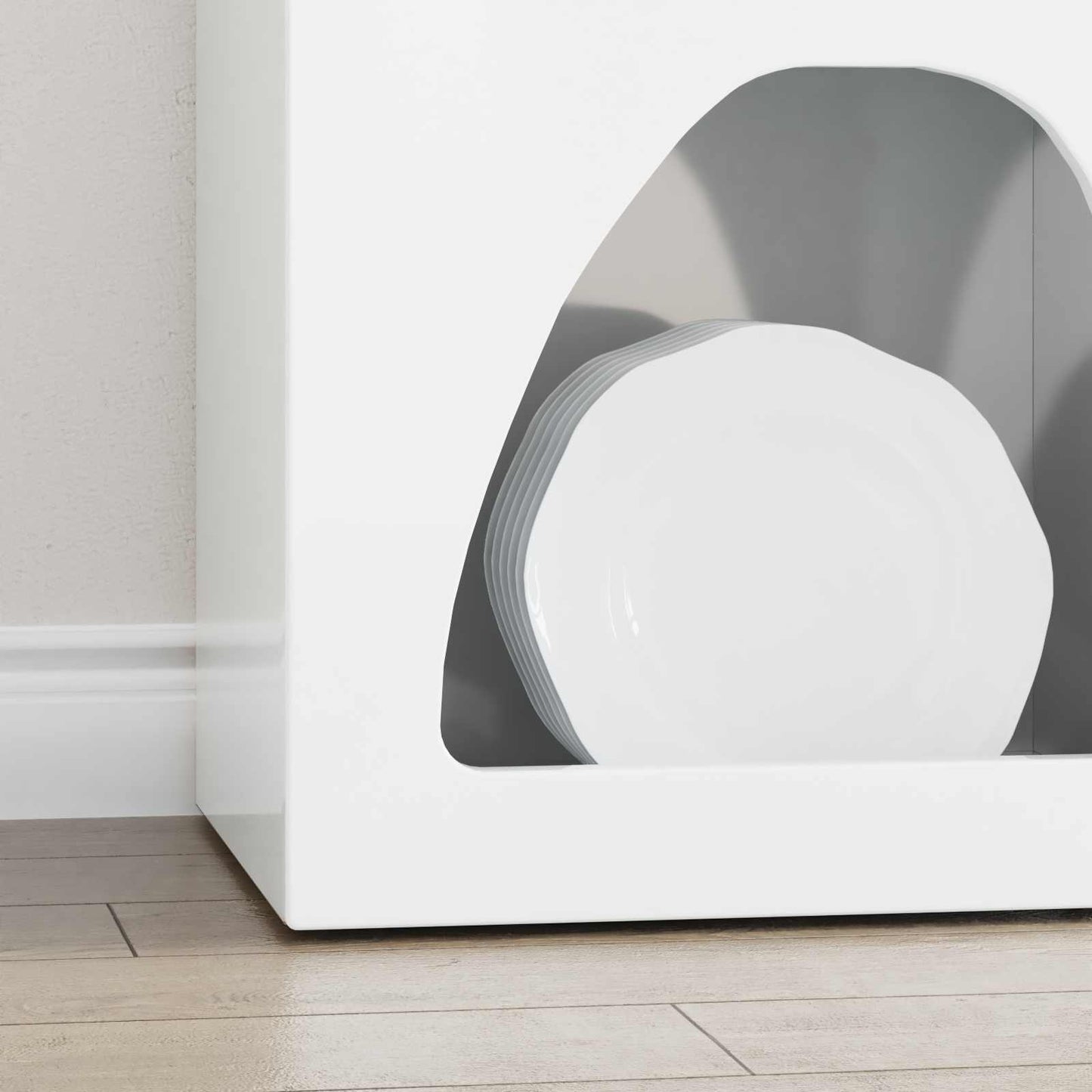 vidaXL Πλαϊνό γραφείο Υψηλής γυαλάδας λευκό 40 x 35 x 100.5 εκ