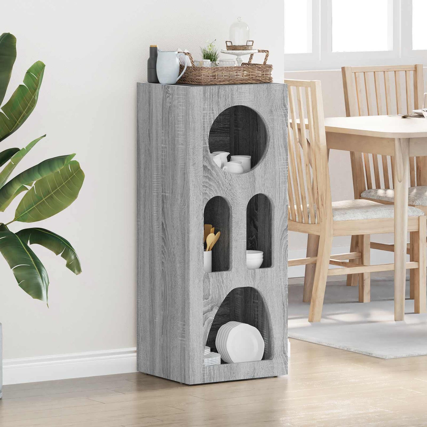 vidaXL Πλαϊνό γραφείο Γκρίζο Σονομα 40 x 35 x 100.5 εκ