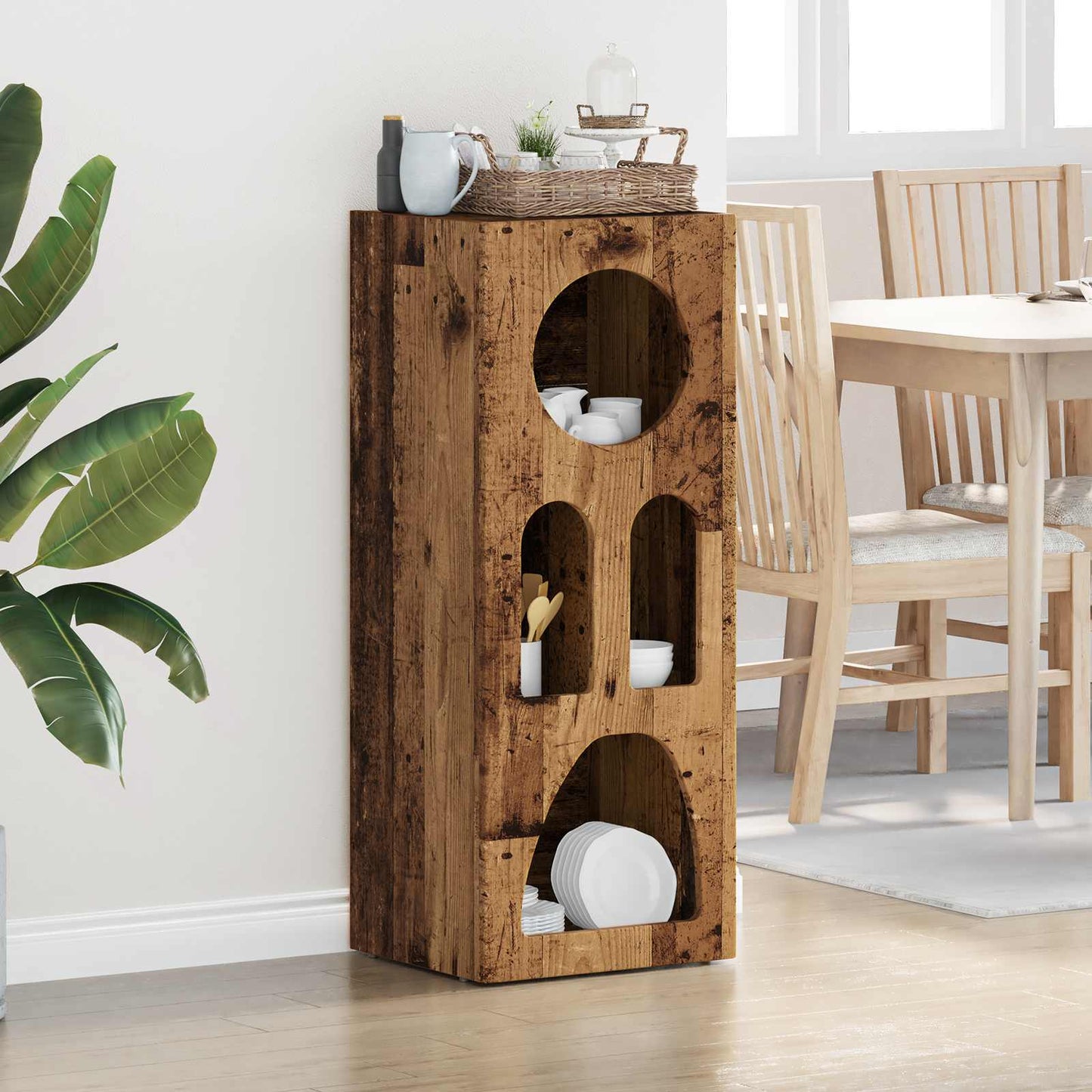 vidaXL Πλαϊνό γραφείο Παλιό ξύλο 40 x 35 x 100.5 εκ Επεξεργασμένο ξύλο