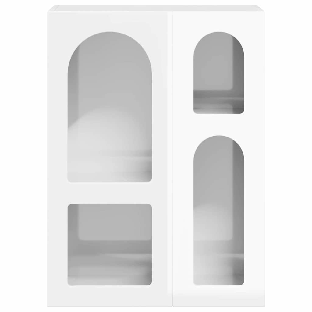 vidaXL Πλαϊνό γραφείο Υψηλής γυαλάδας λευκό 59 x 35 x 80.5 εκ.