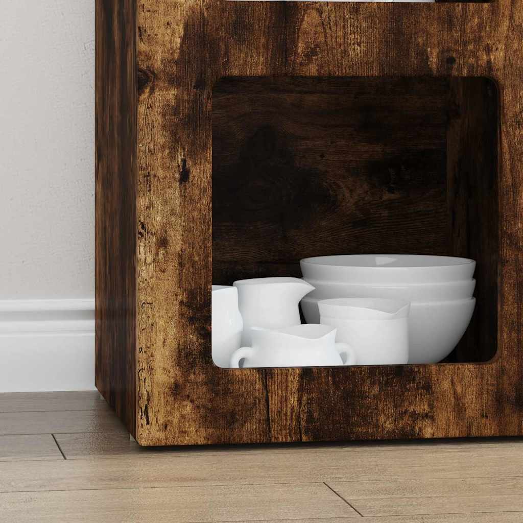 vidaXL Πλαϊνό γραφείο Καπνιστό Δρύς 59 x 35 x 80.5 εκ.