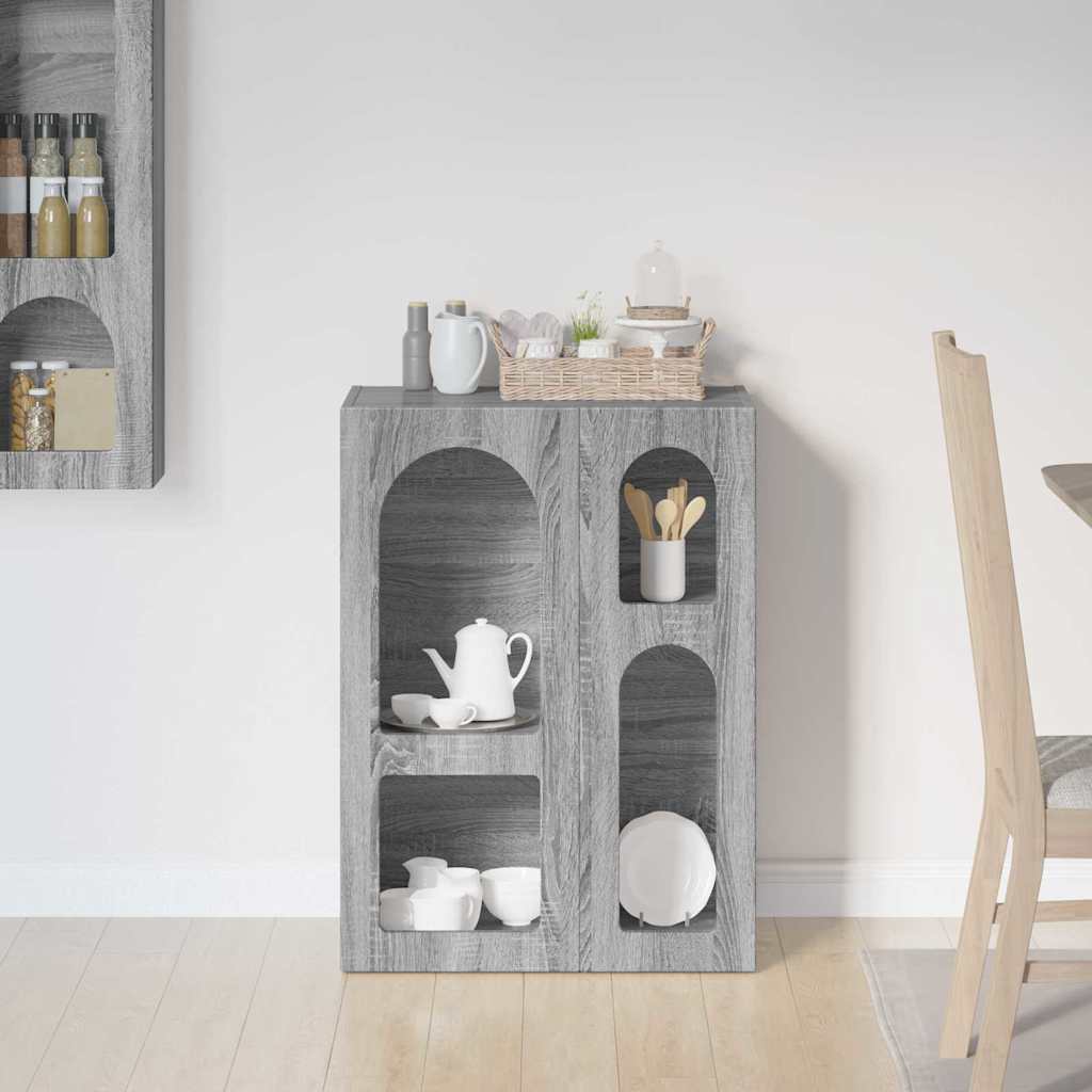 vidaXL Πλαϊνό γραφείο Γκρίζο Σονομα 59 x 35 x 80.5 εκ.