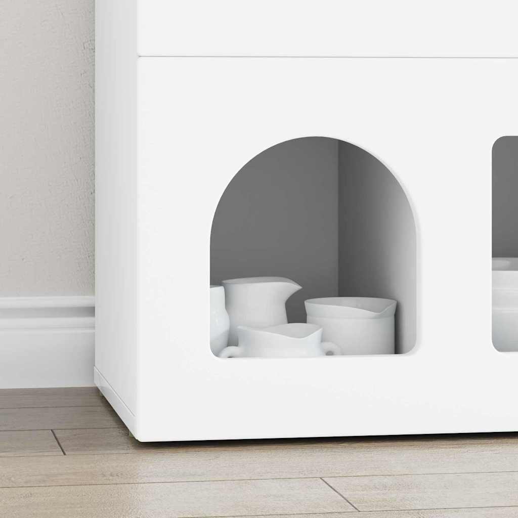 vidaXL Πλαϊνό γραφείο Λευκό 80.5 x 35 x 59 εκ. Επεξεργασμένο ξύλο