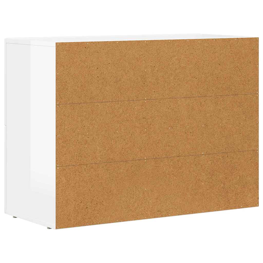 vidaXL Πλαϊνό γραφείο Υψηλής γυαλάδας λευκό 80.5 x 35 x 59 εκ.