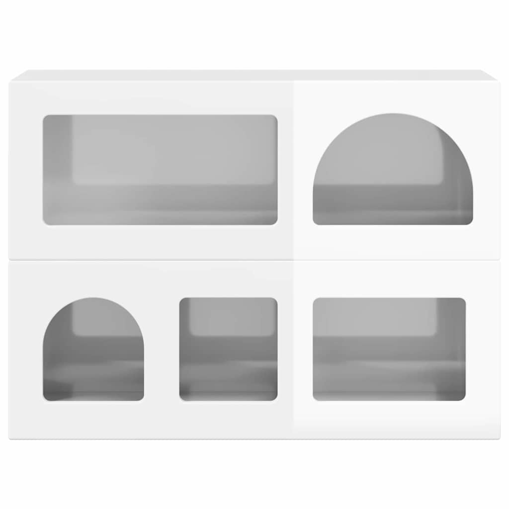 vidaXL Πλαϊνό γραφείο Υψηλής γυαλάδας λευκό 80.5 x 35 x 59 εκ.