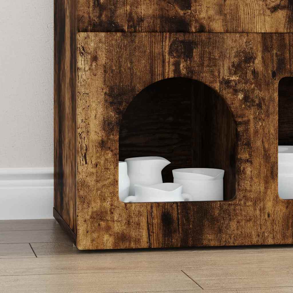 vidaXL Πλαϊνό γραφείο Καπνιστό Δρύς 80.5 x 35 x 59 εκ.