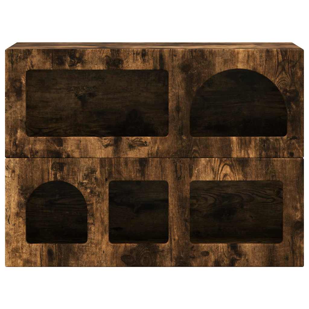 vidaXL Πλαϊνό γραφείο Καπνιστό Δρύς 80.5 x 35 x 59 εκ.