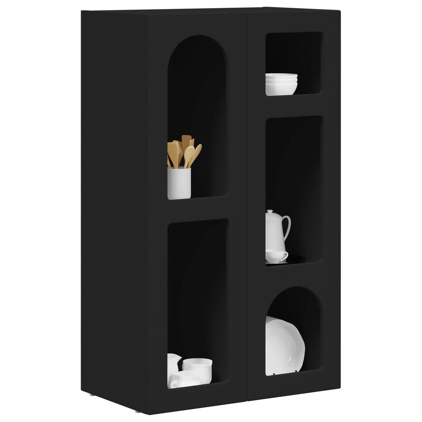 vidaXL Πλαϊνό γραφείο Μαύρο 59 x 35 x 100,5 εκ Επεξεργασμένο ξύλο