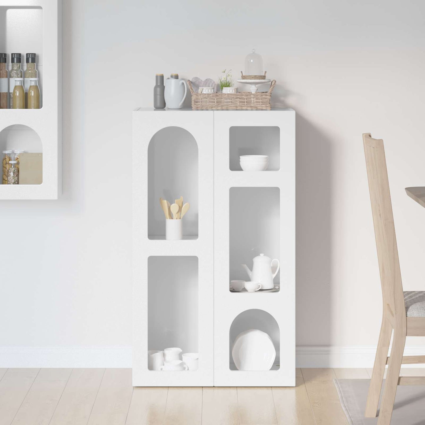 vidaXL Πλαϊνό γραφείο Υψηλής γυαλάδας λευκό 59 x 35 x 100,5 εκ