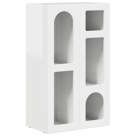 vidaXL Πλαϊνό γραφείο Υψηλής γυαλάδας λευκό 59 x 35 x 100,5 εκ