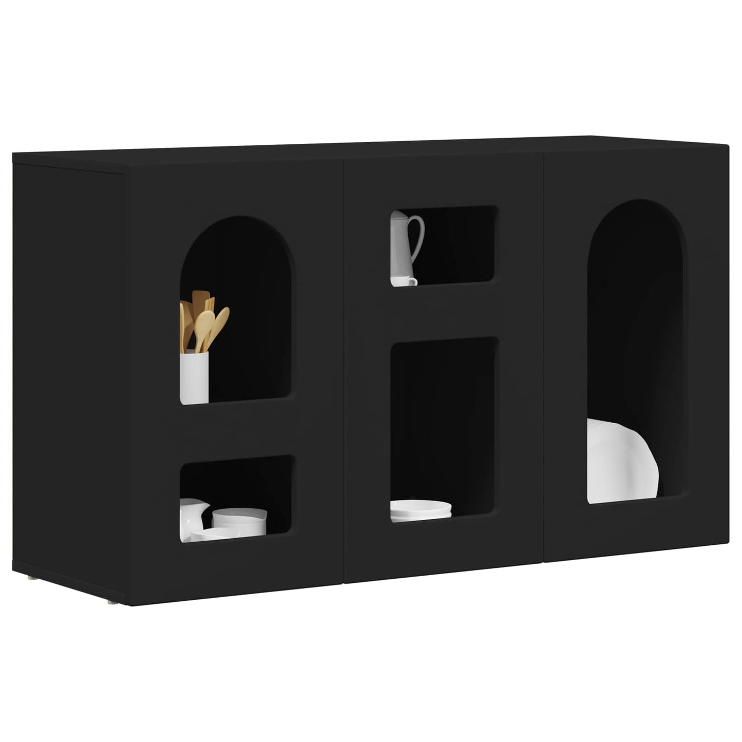 vidaXL Πλαϊνό γραφείο Μαύρο 100 x 35 x 59 εκ Επεξεργασμένο ξύλο