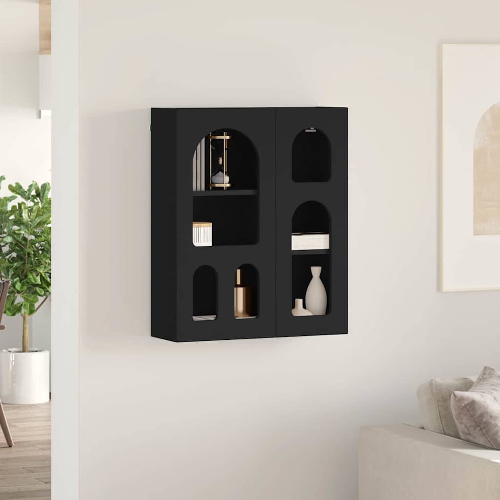 vidaXL Κρεμαστό ντουλάπι Μαύρο 59 x 20 x 71.5 εκ Επεξεργασμένο ξύλο