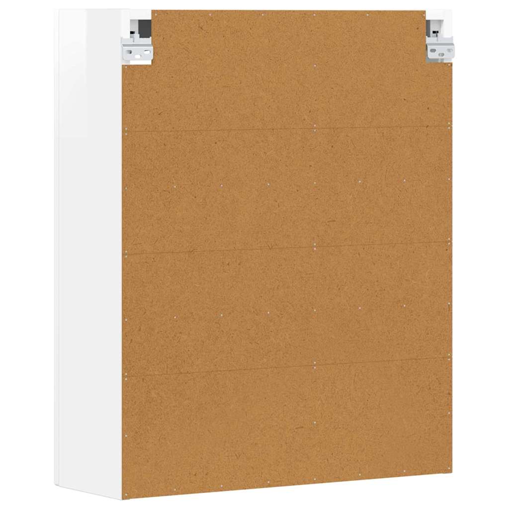 vidaXL Κρεμαστό ντουλάπι Υψηλής γυαλάδας λευκό 59 x 20 x 71.5 εκ