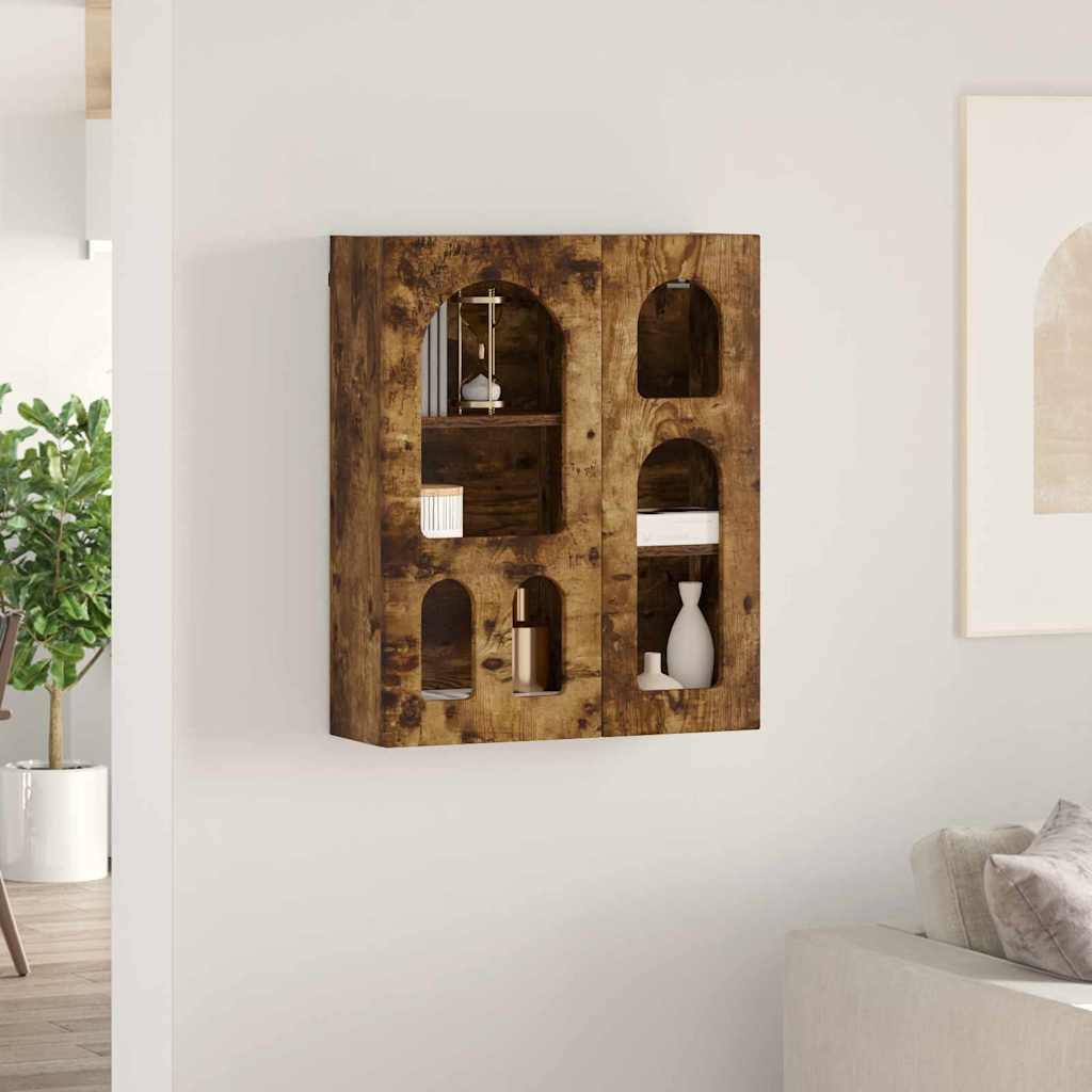 vidaXL Κρεμαστό ντουλάπι με ράφι Καπνιστό Δρύς 59 x 20 x 71.5 εκ