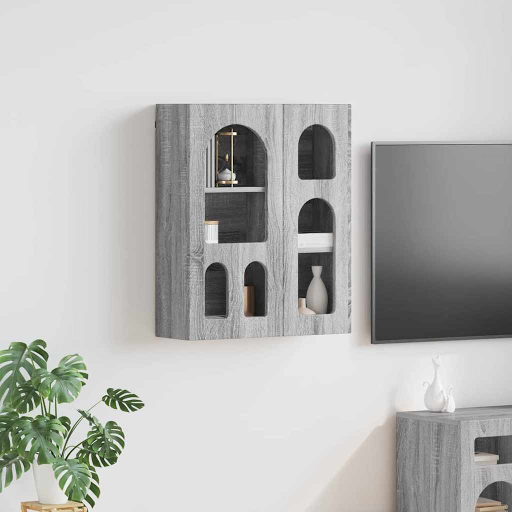 vidaXL Κρεμαστό ντουλάπι με ράφι Γκρίζο Σονομα 59 x 20 x 71.5 εκ