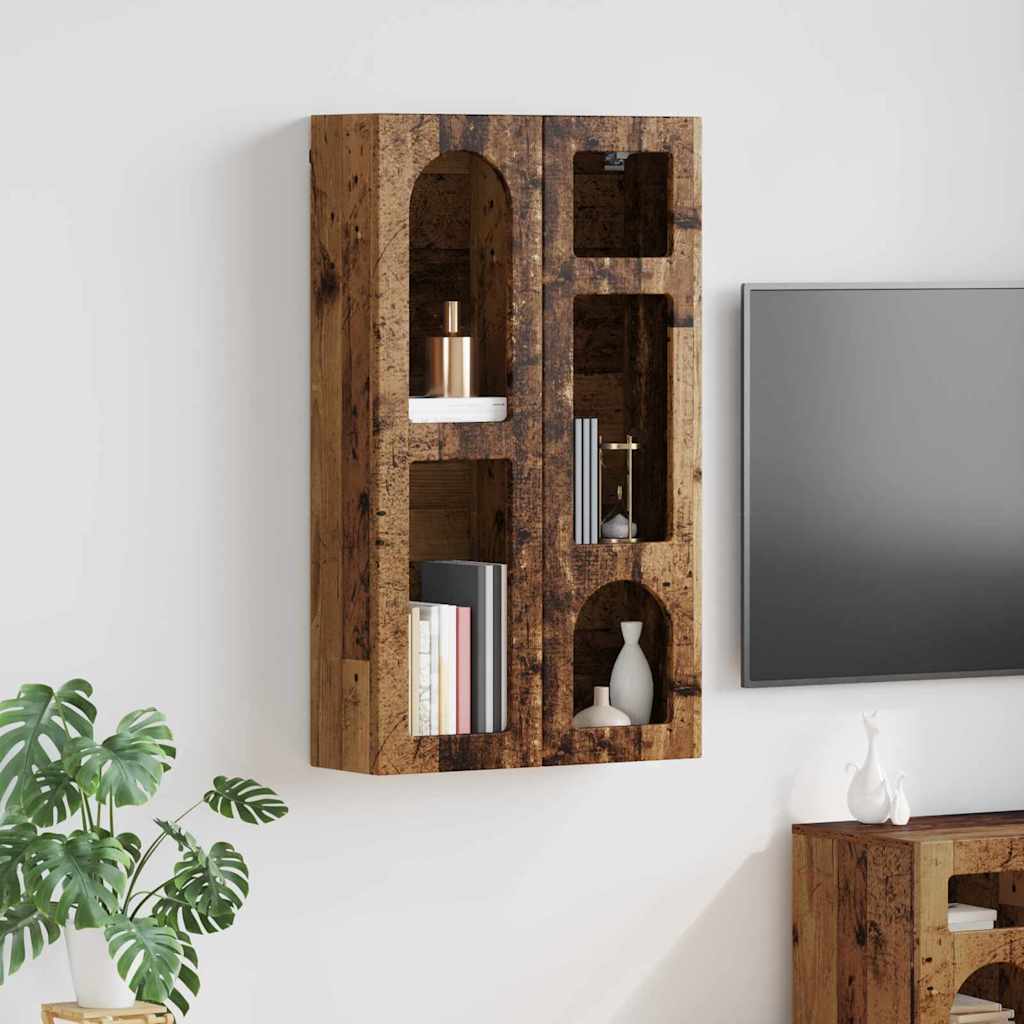 vidaXL Κρεμαστό ντουλάπι με ράφι Επιτοίχιο Παλιό ξύλο 59 x 20 x 100 εκ