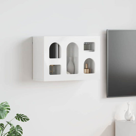 vidaXL Κρεμαστό ντουλάπι με ράφι Υψηλής γυαλάδας λευκό 60 x 20 x 40 εκ