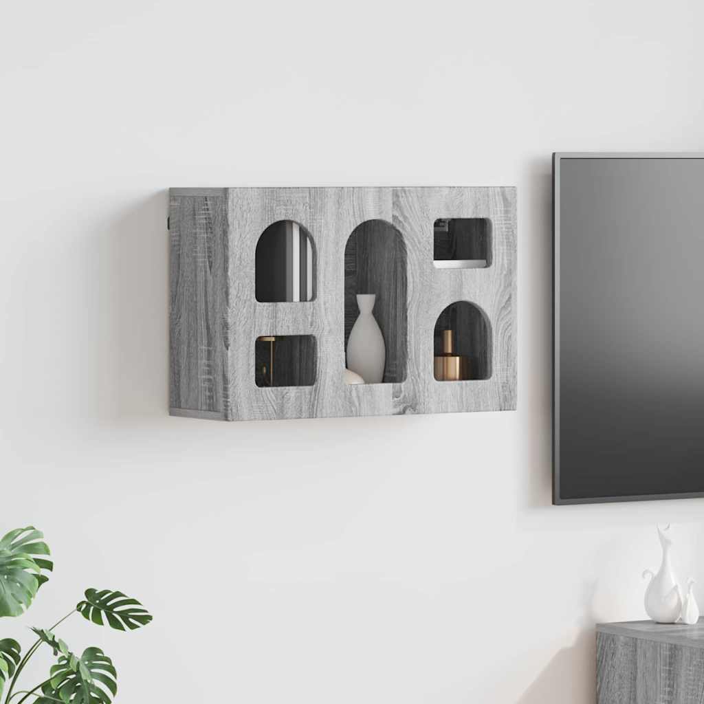 vidaXL Κρεμαστό ντουλάπι με ράφι Γκρίζο Σονομα 60 x 20 x 40 εκ