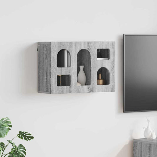 vidaXL Κρεμαστό ντουλάπι με ράφι Γκρίζο Σονομα 60 x 20 x 40 εκ