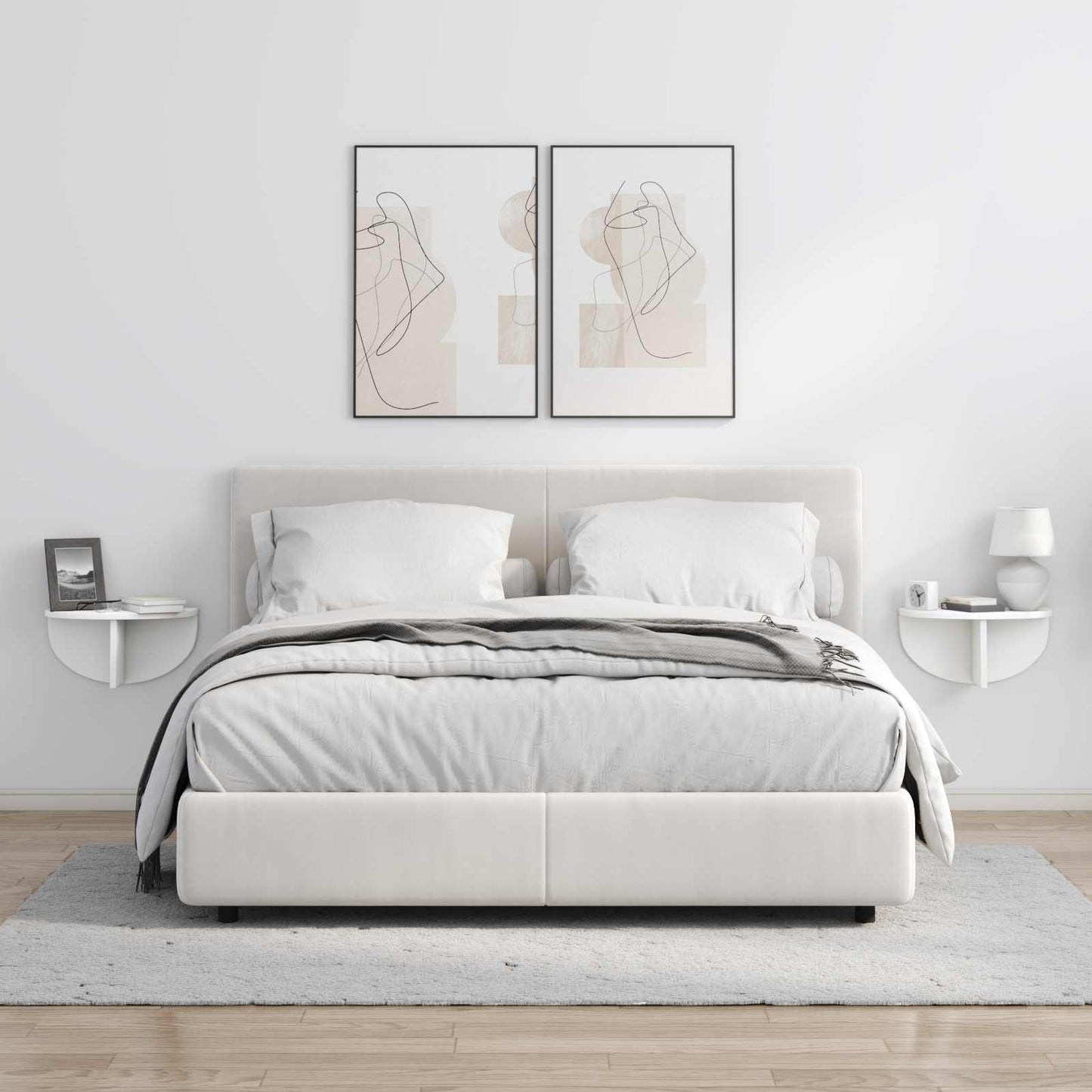 vidaXL Ράφι Τοίχου 2 pcs Λευκό 38 x 19 x 19 εκ Επεξεργασμένο ξύλο