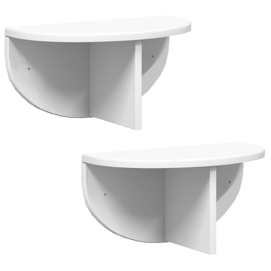 vidaXL Ράφι Τοίχου 2 pcs Λευκό 38 x 19 x 19 εκ Επεξεργασμένο ξύλο