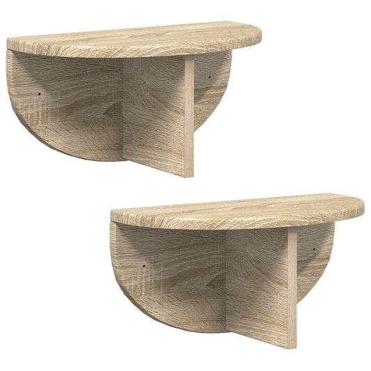 vidaXL Ράφι Τοίχου Επιτοίχιο 2 pcs Δρύς Sonoma 38 x 19 x 19 εκ