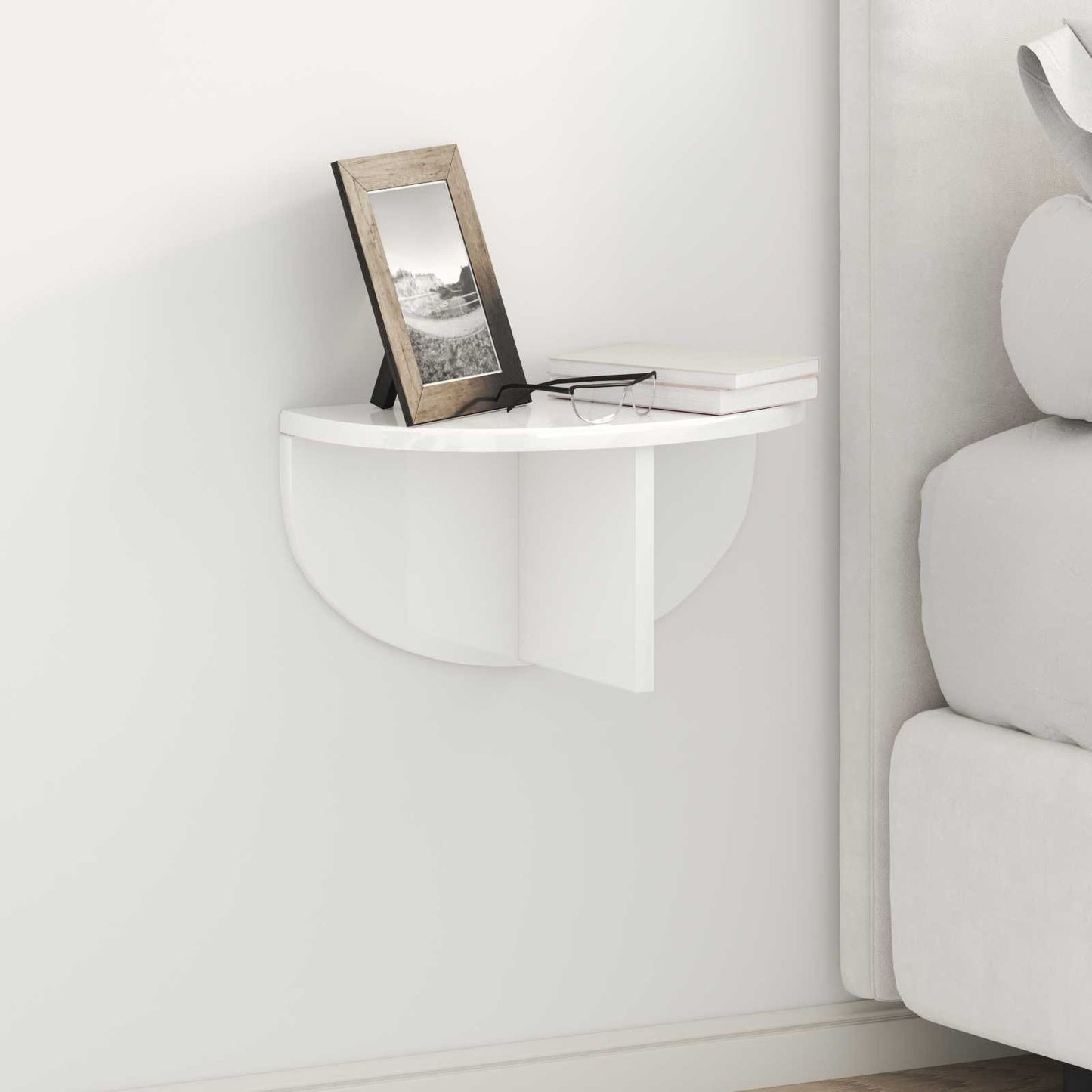 vidaXL Ράφι Τοίχου 2 pcs Υψηλής γυαλάδας λευκό 38 x 19 x 19 εκ