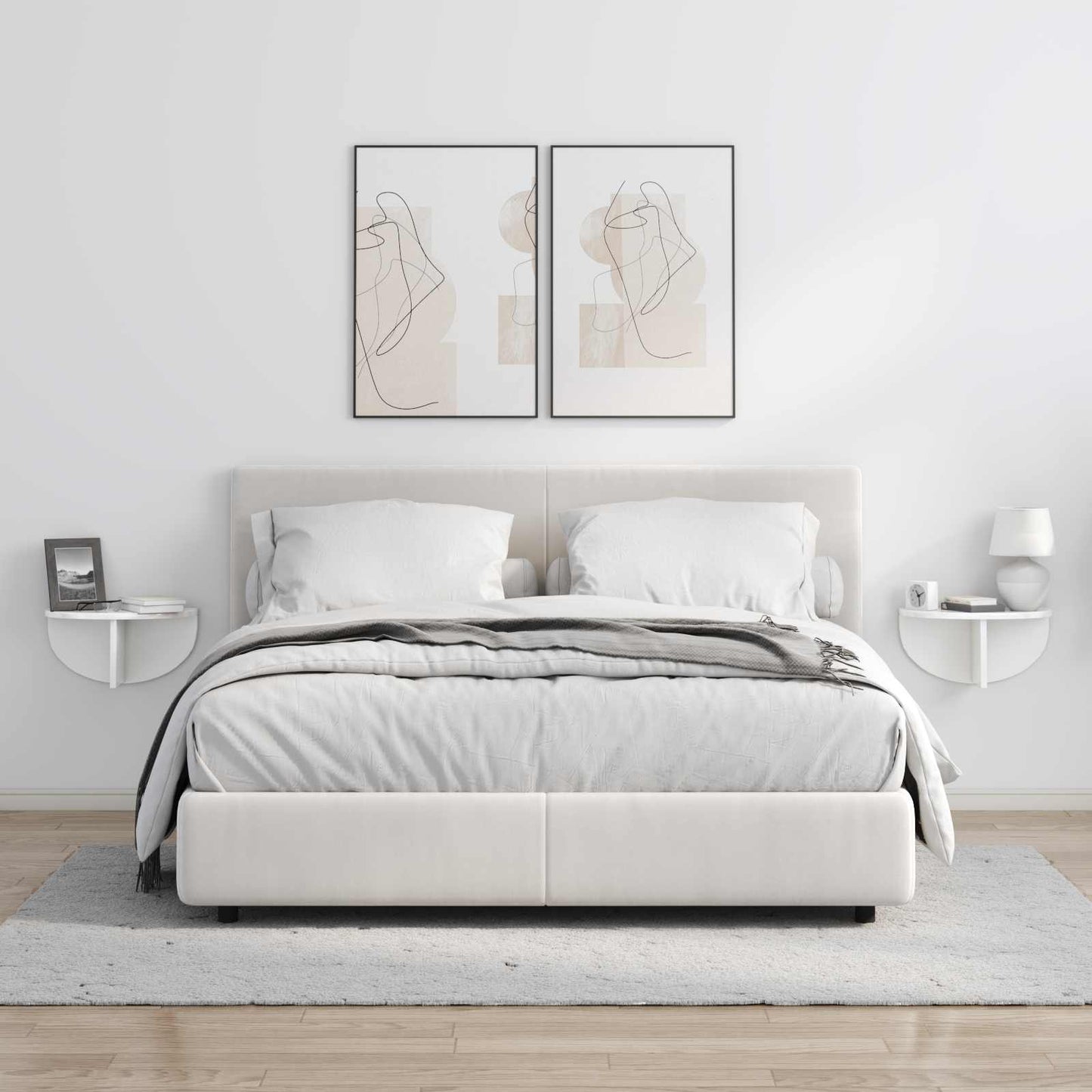 vidaXL Ράφι Τοίχου 2 pcs Υψηλής γυαλάδας λευκό 38 x 19 x 19 εκ