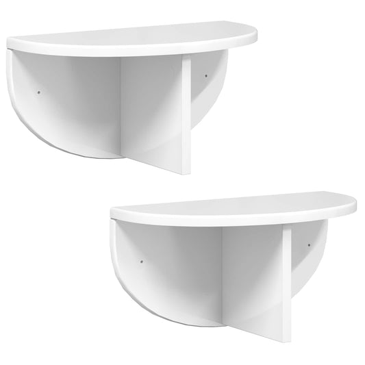 vidaXL Ράφι Τοίχου 2 pcs Υψηλής γυαλάδας λευκό 38 x 19 x 19 εκ