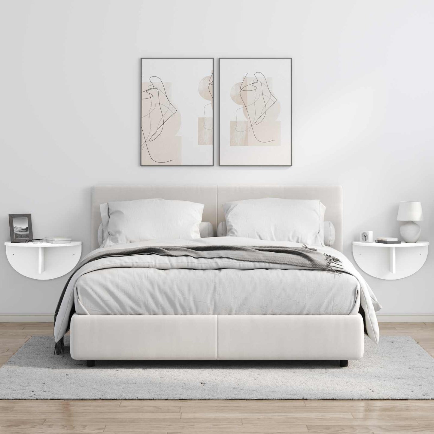 vidaXL Ράφι Τοίχου 2 pcs Λευκό 38 x 19 x 19 εκ Επεξεργασμένο ξύλο