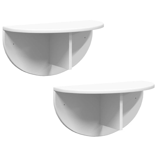 vidaXL Ράφι Τοίχου 2 pcs Λευκό 38 x 19 x 19 εκ Επεξεργασμένο ξύλο