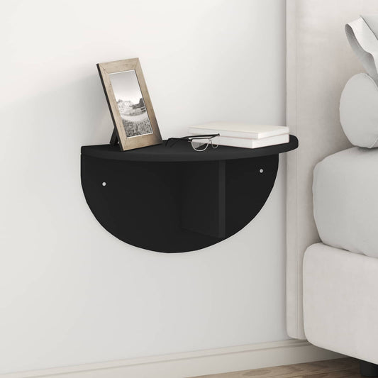 vidaXL Ράφι Τοίχου 2 τμχ. Μαύρο 48 x 24 x 24 εκ Επεξεργασμένο Ξύλο