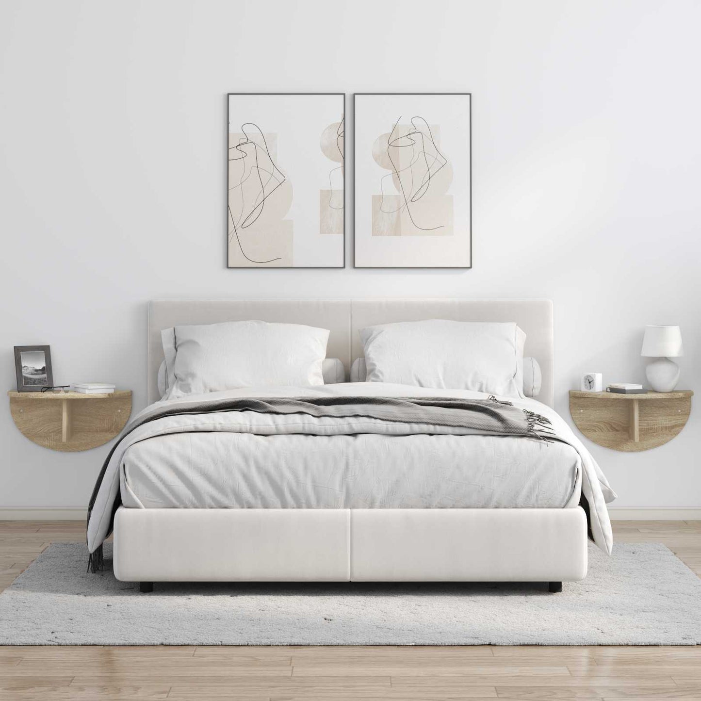 vidaXL Ράφι Τοίχου Επιτοίχιο 2 pcs Δρύς Sonoma 38 x 19 x 19 εκ